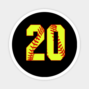 Fastpitch Softball Number 20 #20 Softball Shirt Jersey Uniform Favorite Player Biggest Fan Magnet